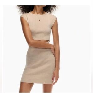 Aritzia Wilfred Free Cut out crewneck knit Mini Dress